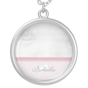 Pink Baby Photo Silver Necklace