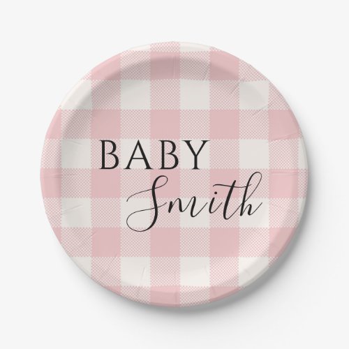 Pink Baby Q Baby Shower Barbecue BBQ Paper Plates