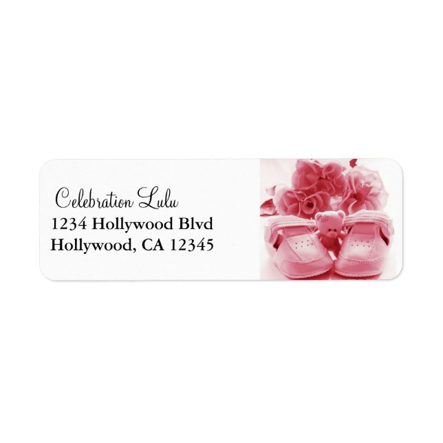Pink Baby Return Address Label (Front)