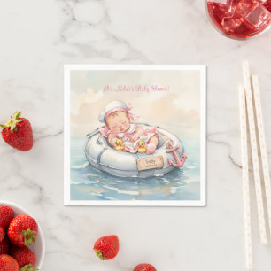 Pink Baby Sailor Girl  Napkins