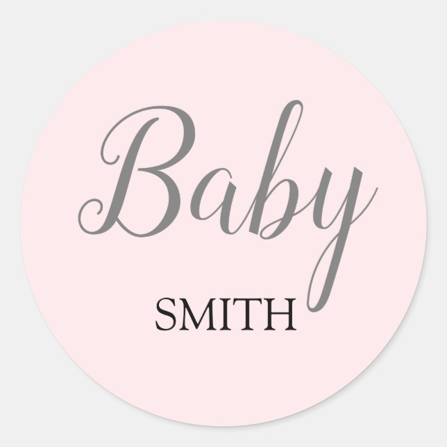 Pink Baby Script Custom Name Stickers (Front)