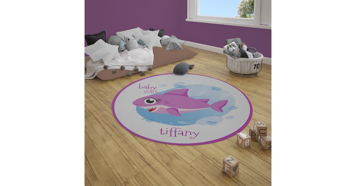 Pink Baby Shark Rug | Zazzle
