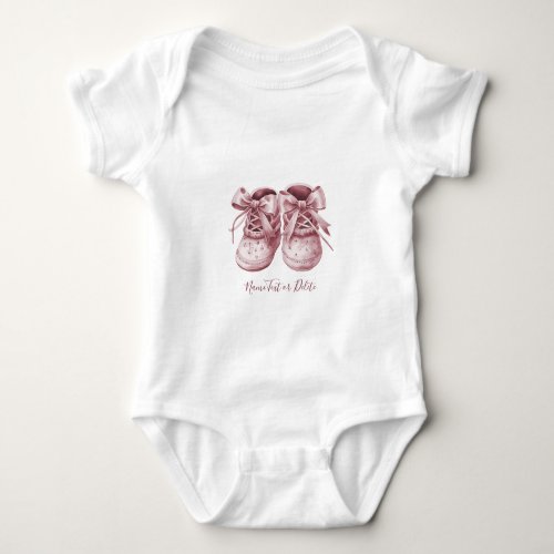 Pink Baby Shoes Baby Bodysuit
