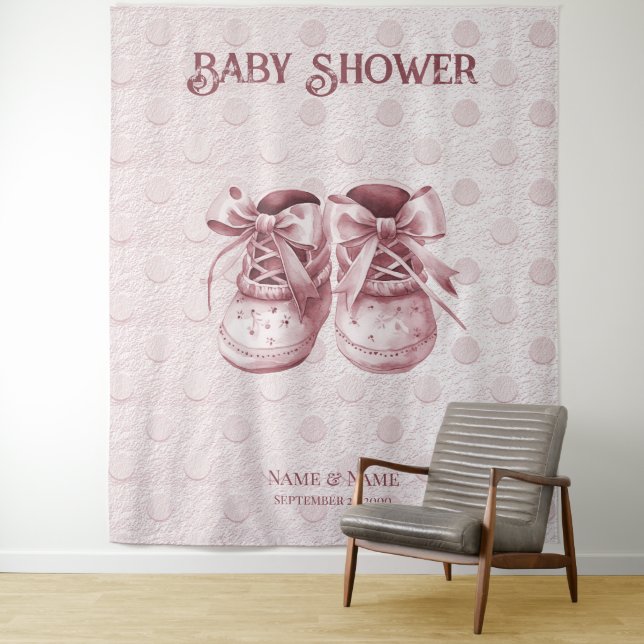 Pink Baby Shoes Backdrop (In Situ)