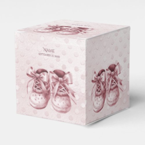 Pink Baby Shoes Favor Box