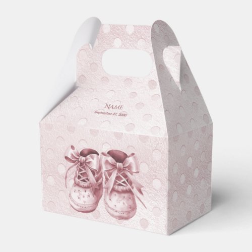 Pink Baby Shoes Favor Box