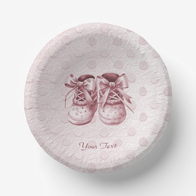 Pink Baby Shoes Paper Bowl (Front)
