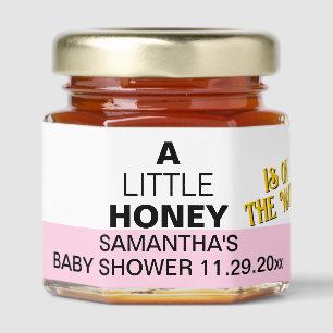 Pink Baby Shower A Little Honey Is On The Way Name Honey Jar Favors