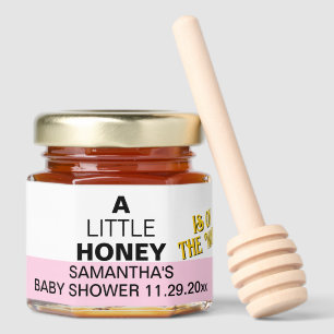Pink Baby Shower A Little Honey Is On The Way Name Jar Favors