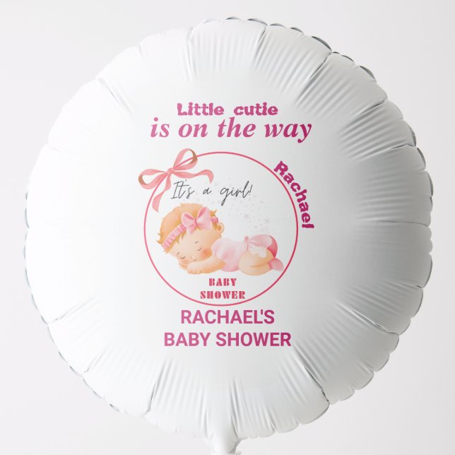Pink Baby Shower, Baby Girl Shower Balloon (Front)
