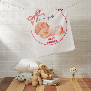 Pink Baby Shower, Baby Girl Shower Blanket