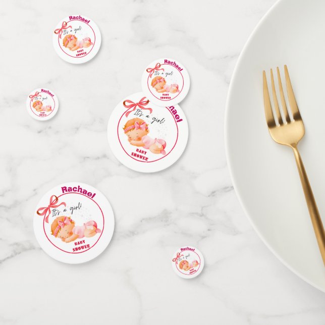 Pink Baby Shower, Baby Girl Shower Confetti (Group)