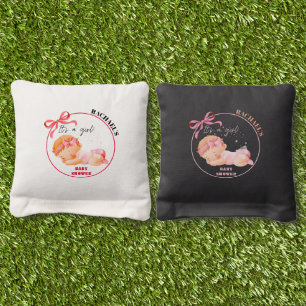 Pink Baby Shower, Baby Girl Shower Cornhole Bags