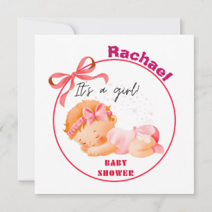 Pink Baby Shower, Baby Girl Shower Invitation