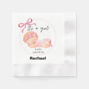Pink Baby Shower, Baby Girl Shower Napkins