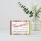 Pink Baby Shower Book Insert Request Card for Girl (Standing Front)