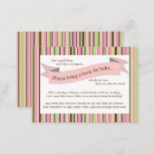 Pink Baby Shower Book Insert Request Card for Girl (Front/Back)