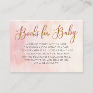 Pink Baby Shower Book Request Business Card