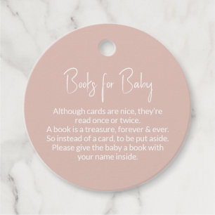 Pink Baby Shower Books for Baby Book Request Tags