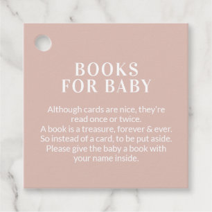 Pink Baby Shower Books for Baby Book Request Tags