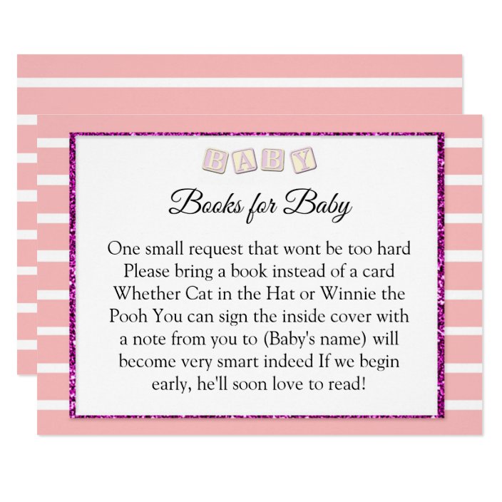 Pink Baby Shower Books For Baby Card | Zazzle.com