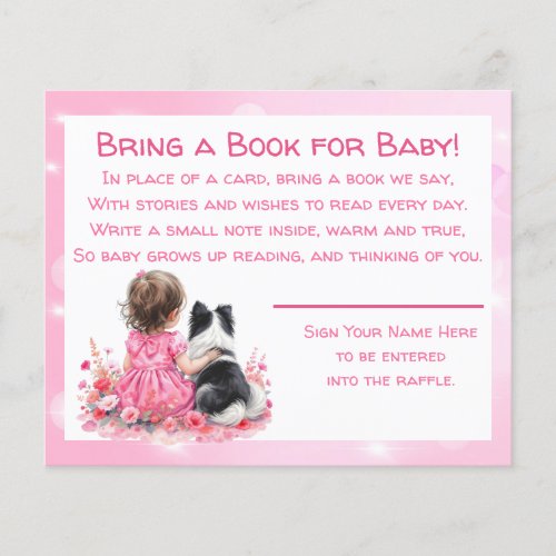 Pink Baby Shower Bring a Book for Baby