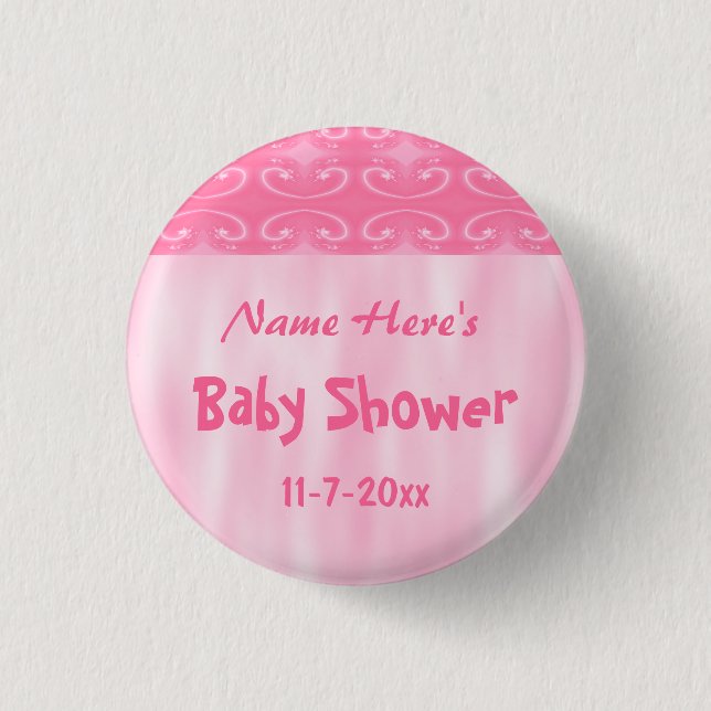 Pink Baby Shower Button (Front)