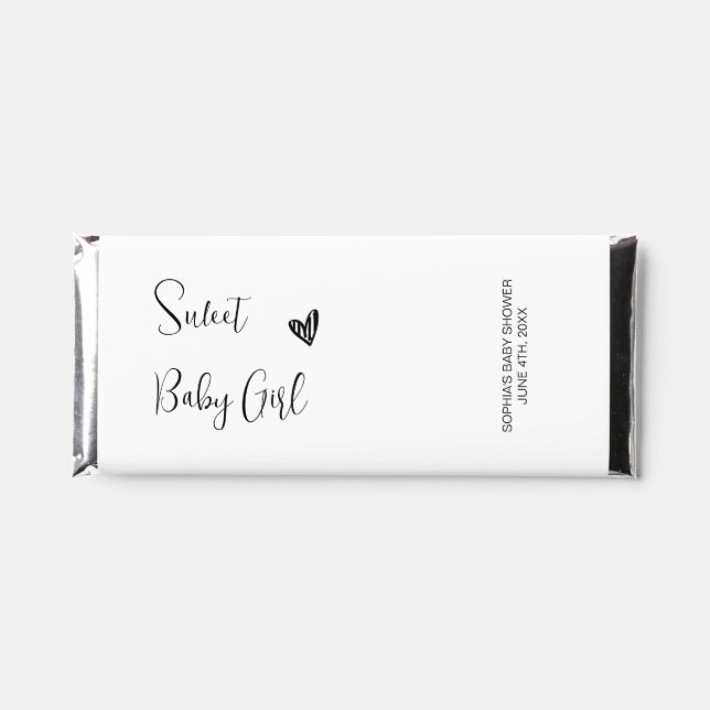 Pink Baby Shower Candy Bar Wrapper Sweet Baby Girl (Front)