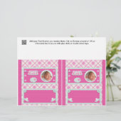Pink Baby shower Candy Bar Wrappers Party Favors (Standing Front)