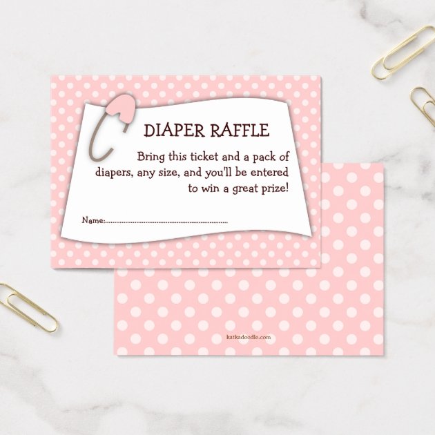 Pink Baby Shower Diaper Raffle Ticket Insert