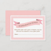 Pink Baby Shower Diaper Raffle Ticket Insert (Front/Back)