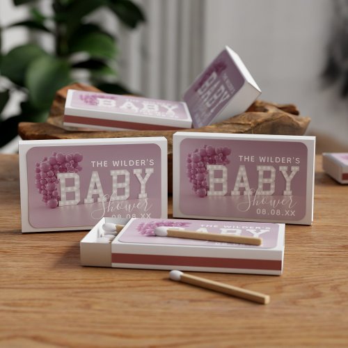 Pink Baby Shower Favor Matchboxes