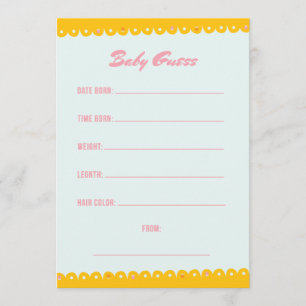 Pink Baby Shower Guess Invitation