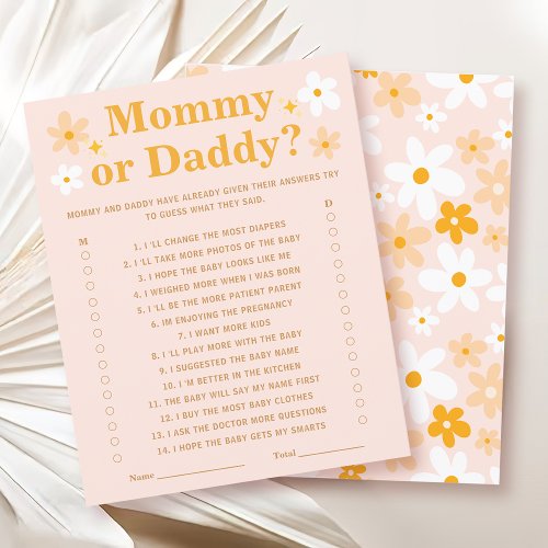 Pink Baby Shower guess who mommy or daddy Game