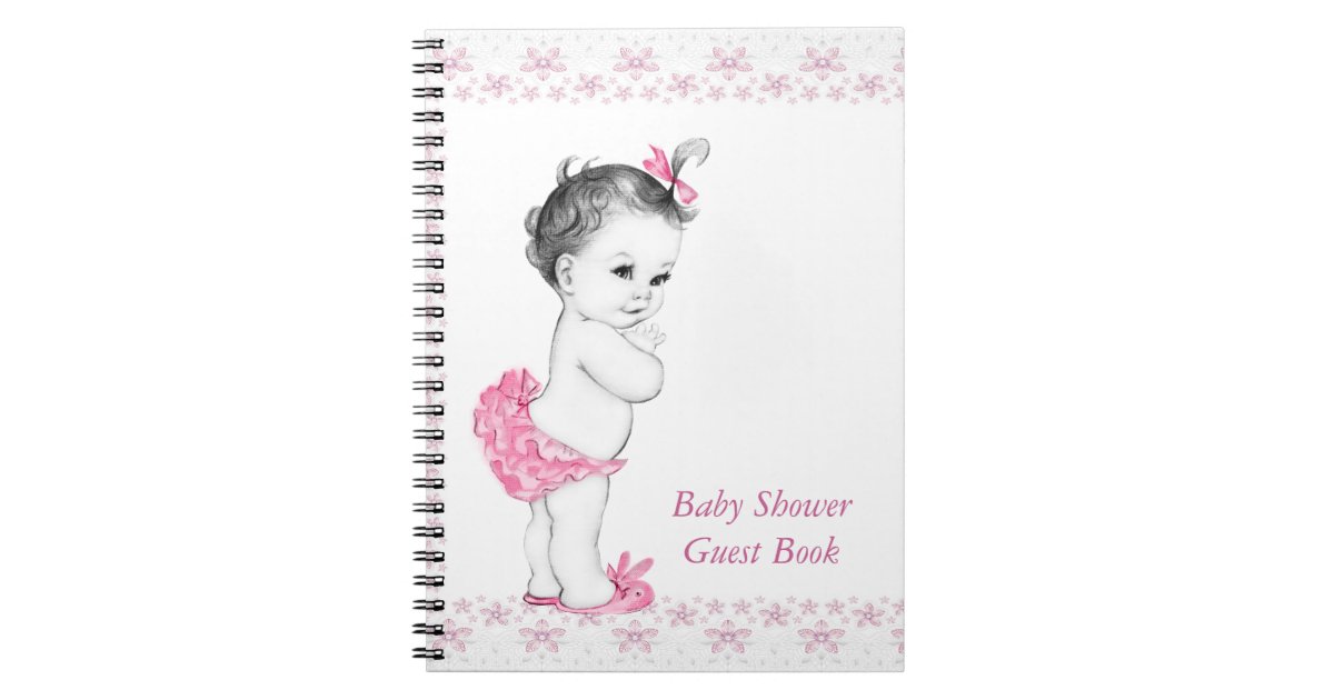 Pink Baby Shower Guest Book | Zazzle