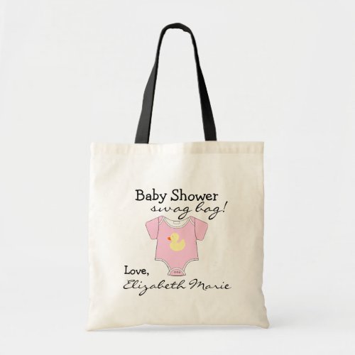 Pink Baby Shower Guest Favor Gift Tote Bag