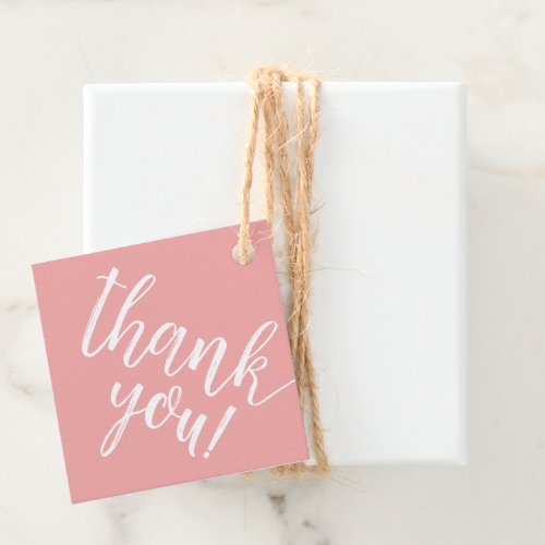 Pink Baby Shower Hand Lettered Thank You Script Favor Tags