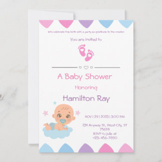 Pink Baby Shower Invitation