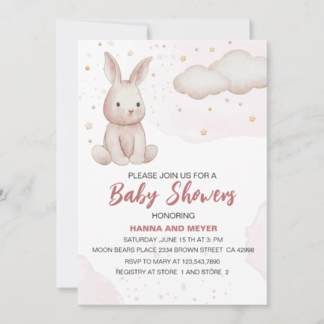 Pink Baby Shower Invitation (Front)