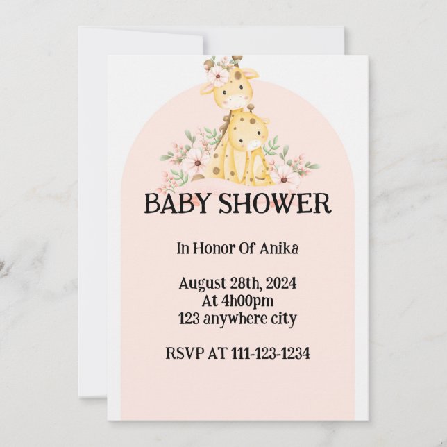 PINK BABY SHOWER INVITATION (Front)