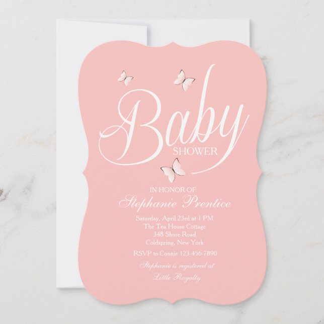 Pink Baby Shower Invitation (Front)