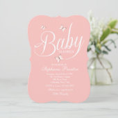 Pink Baby Shower Invitation (Standing Front)