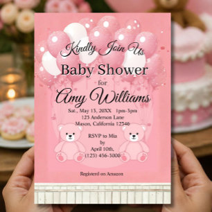 Pink Baby shower Invitation