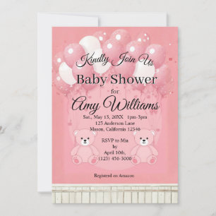 Pink Baby shower Invitation