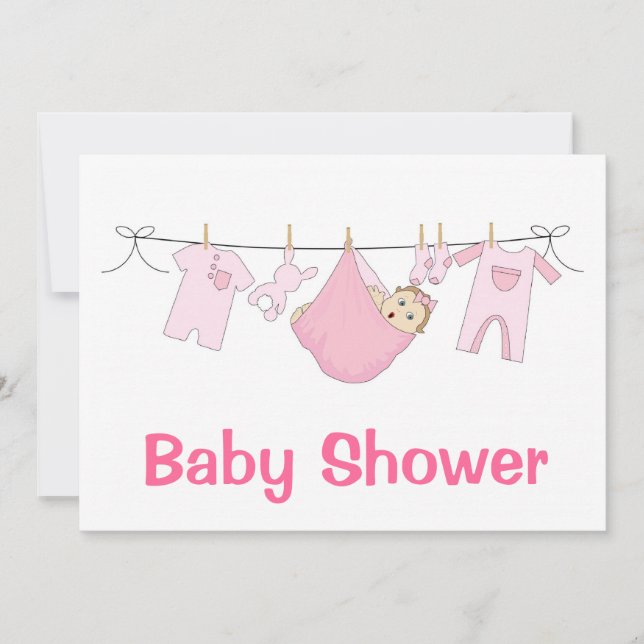 Pink Baby Shower Invitation (Front)