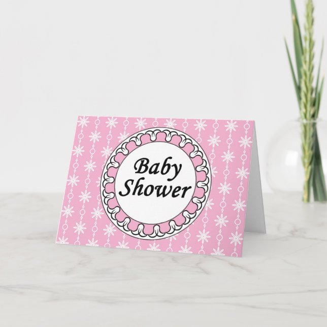 Pink Baby Shower Invitation, Girl Invitation (Front)