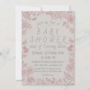 Pink Baby Shower Invitation Template Invitation