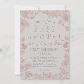 Pink Baby Shower Invitation Template Invitation