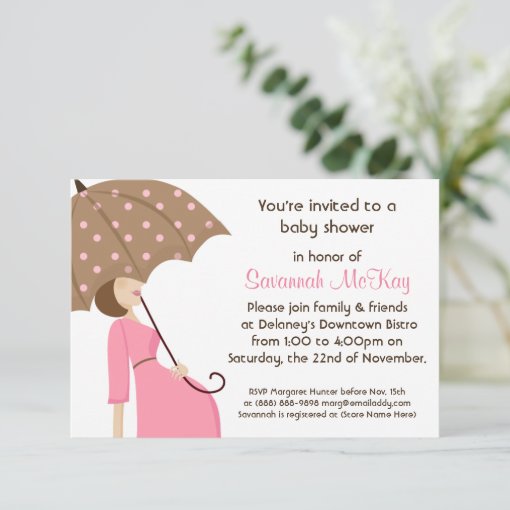 Pink Baby Shower - Modern Mommy Baby Bump Invitation | Zazzle