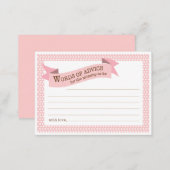 Pink Baby Shower Mommy Advice Card (Front/Back)